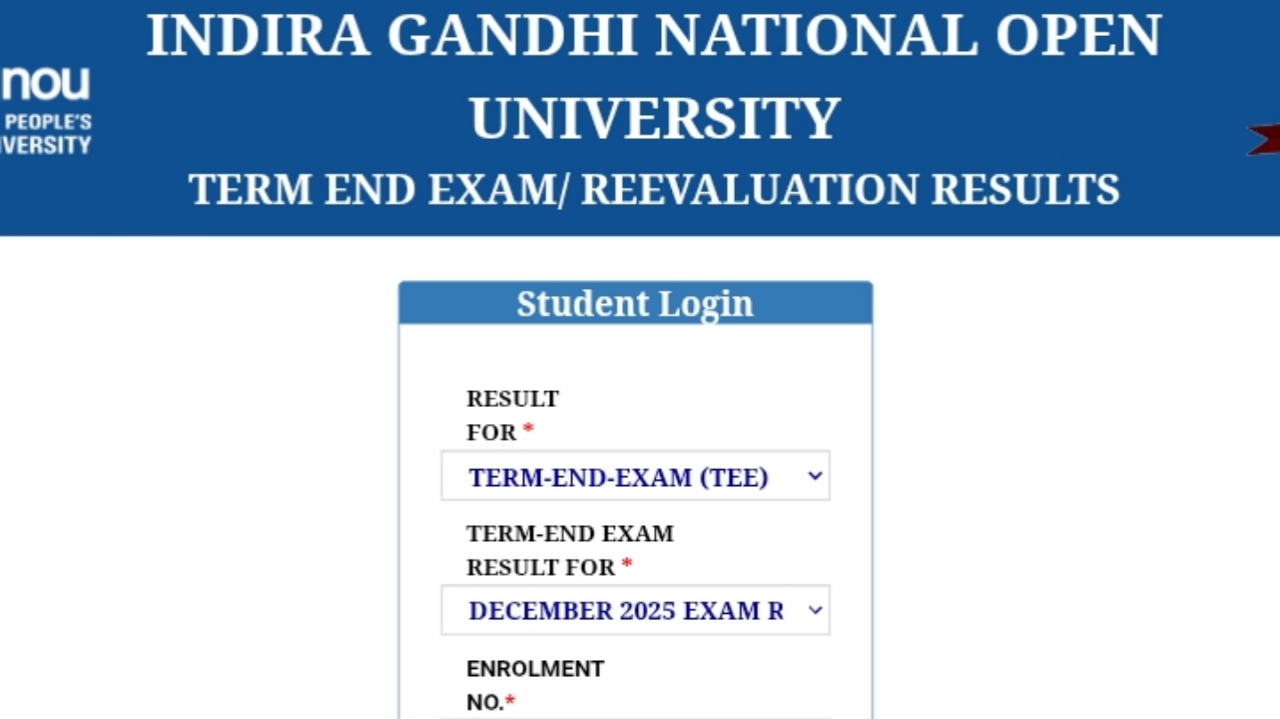 IGNOU December 2025 TEE Result Out